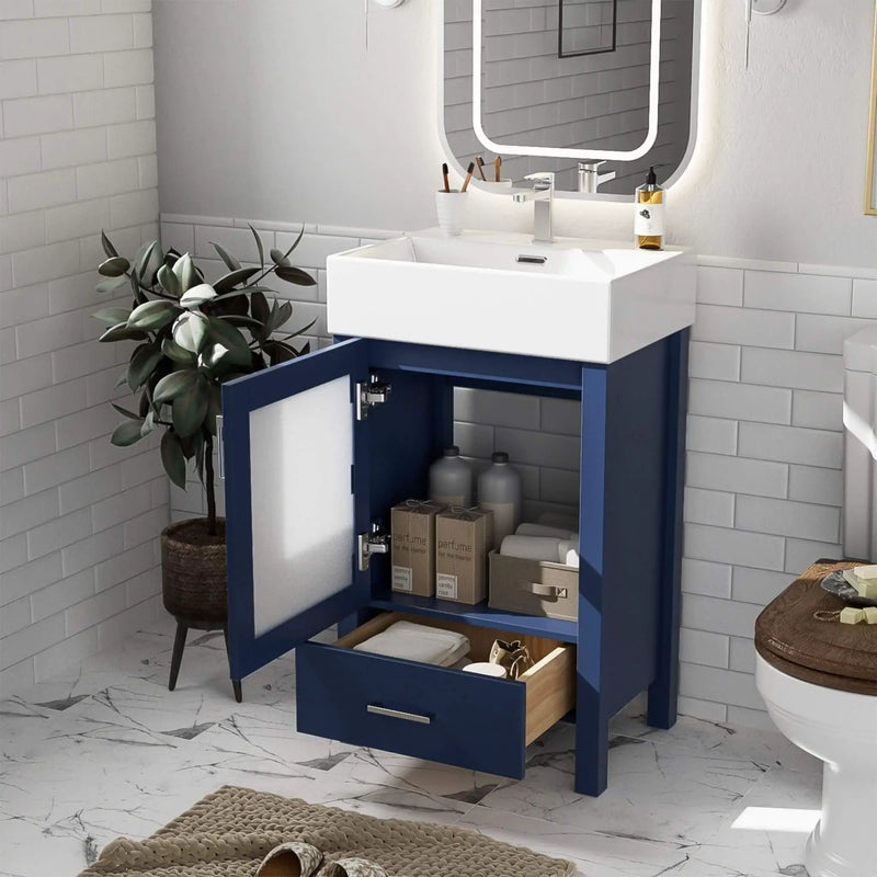 Nuvia 20-Inch Modern Bathroom Vanity With Ceramic Sink And Storage Cabinet (SAK83047) by SAKSBY WHOLESALE