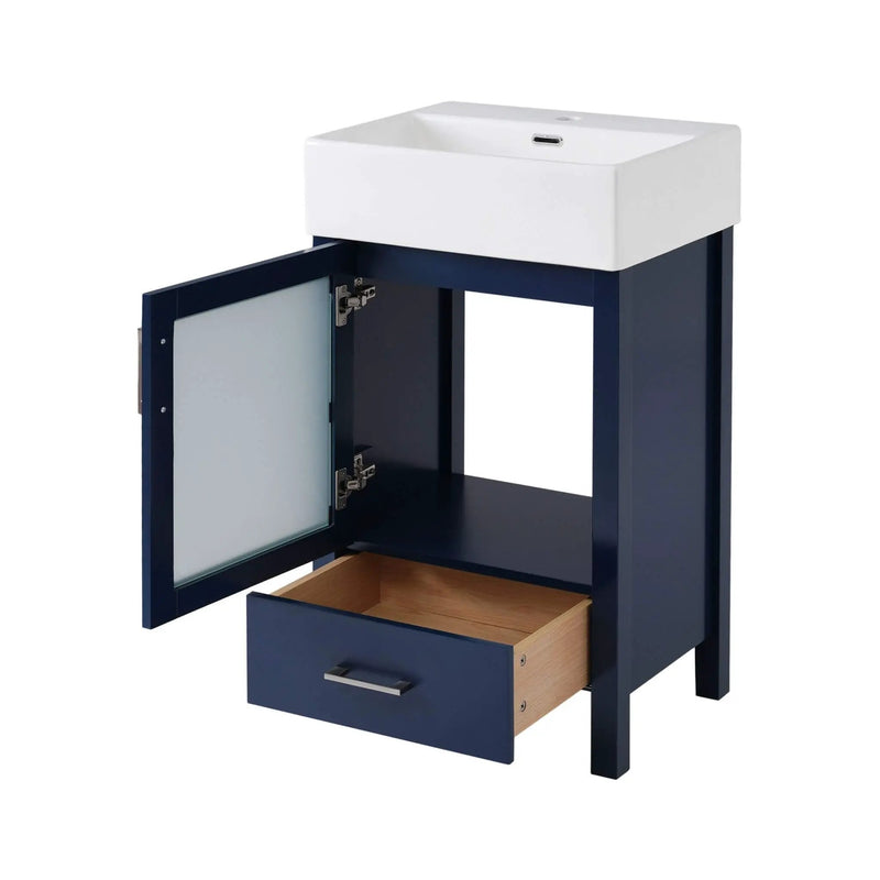 Nuvia 20-Inch Modern Bathroom Vanity With Ceramic Sink And Storage Cabinet (SAK83047) by SAKSBY WHOLESALE