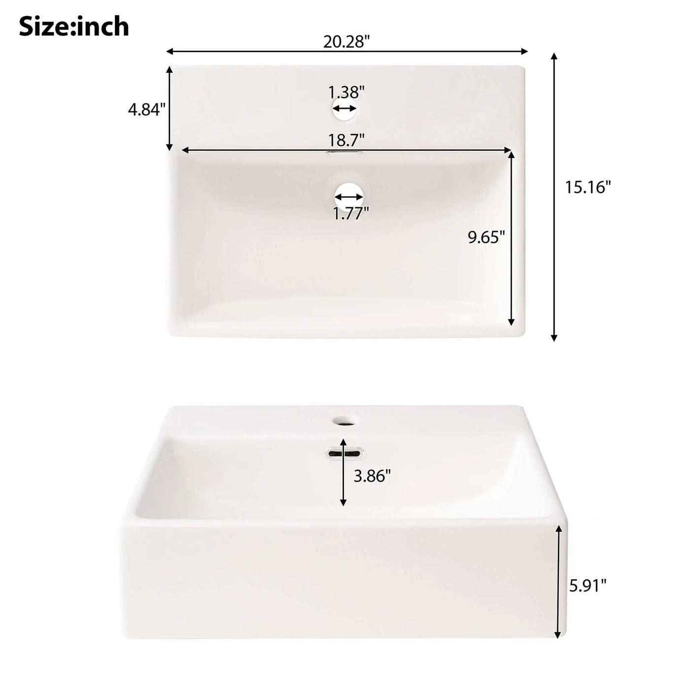 20-Inch Modern Bathroom Vanity With Ceramic Sink And Storage Cabinet (SAK83047) by SAKSBY WHOLESALE