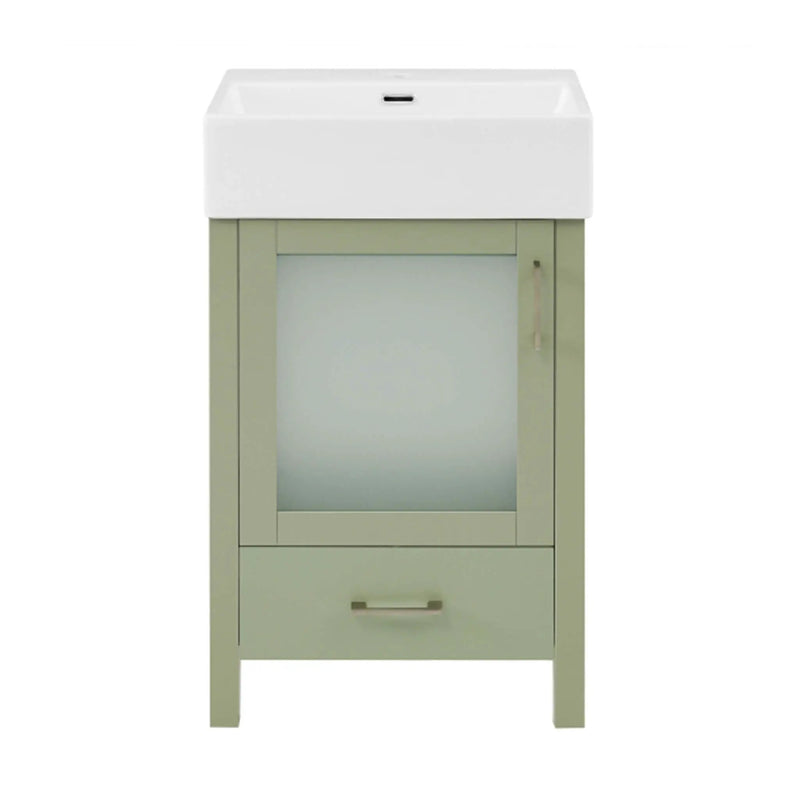 Nuvia 20-Inch Modern Bathroom Vanity With Ceramic Sink And Storage Cabinet (SAK83047) by SAKSBY WHOLESALE