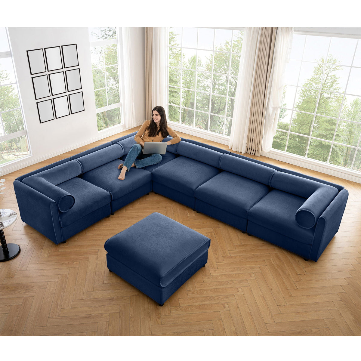 Contemporary Elegant Sofa With Storage And Ottoman, photo 39 of 40