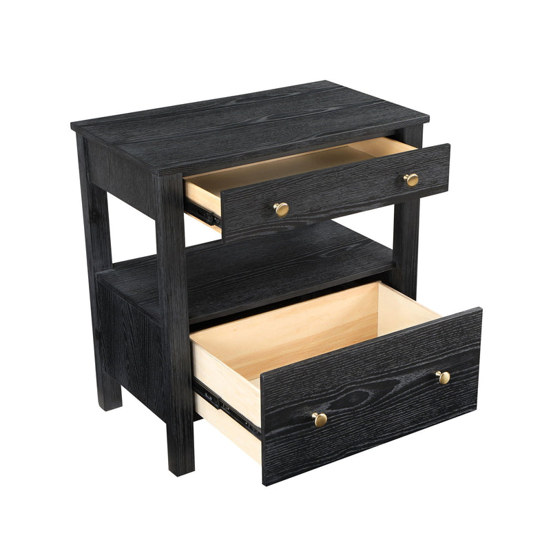 Danielle - 2 Drawer Nightstand - Black by HouseOfZazla