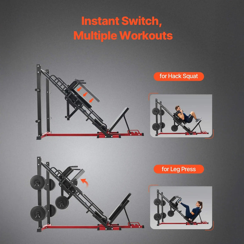 Rovix 2000LBS Adjustable Leg Press And Hack Squat Machine For Home Gym Workouts (SAK53148) by SAKSBY WHOLESALE