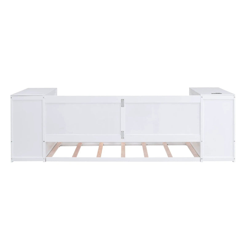 Daybed With Storage Arms, Trundle And Charging Station