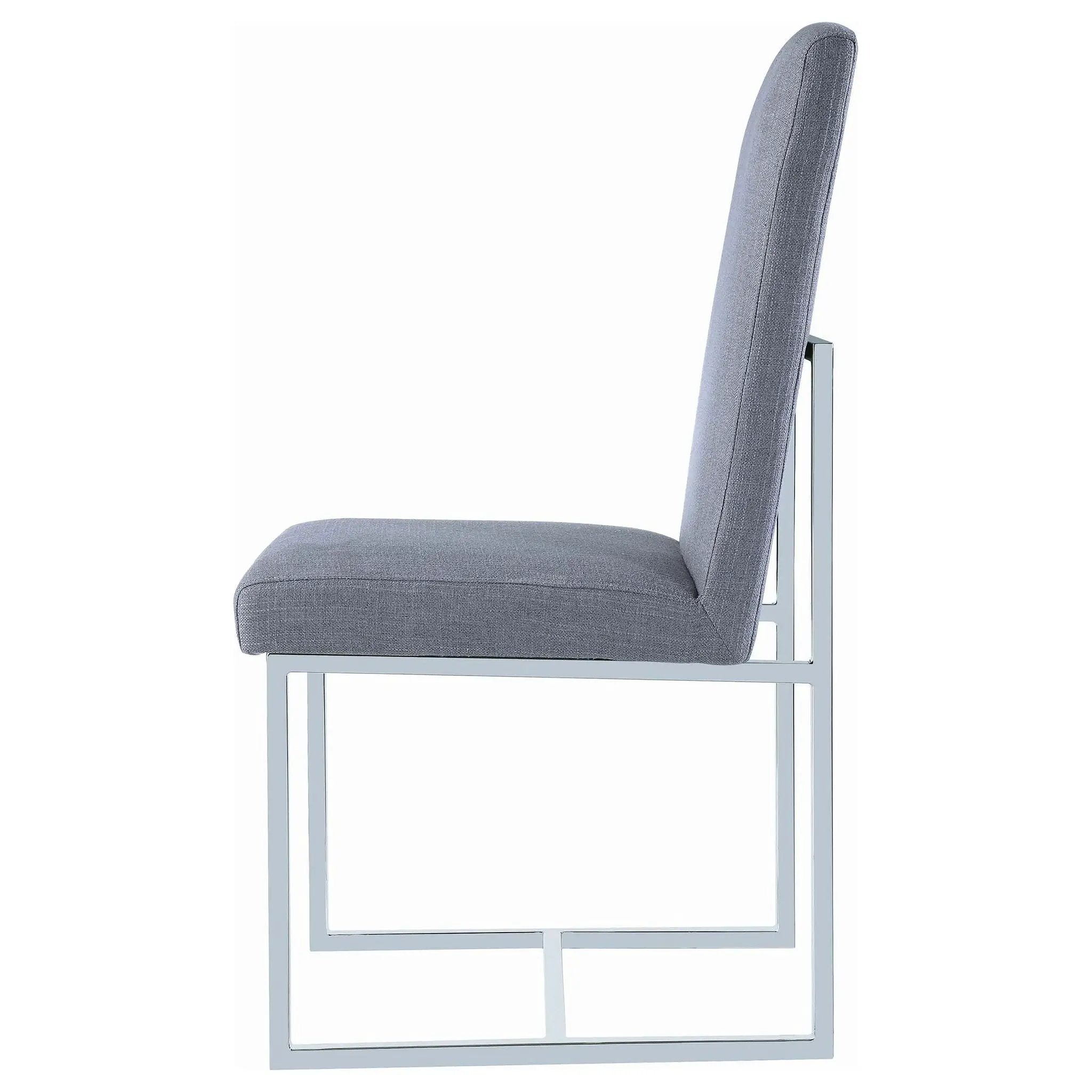 Mackinnon Upholstered Dining Side Chair Grey (Set of 2) by Unique Piece Furniture