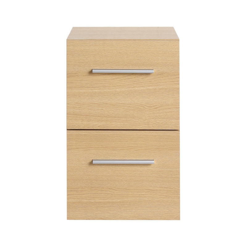 Floating Bathroom Vanity Drawer Base, Wall Mounted Storage With 2 Drawers - Light Oak by HouseOfZazla