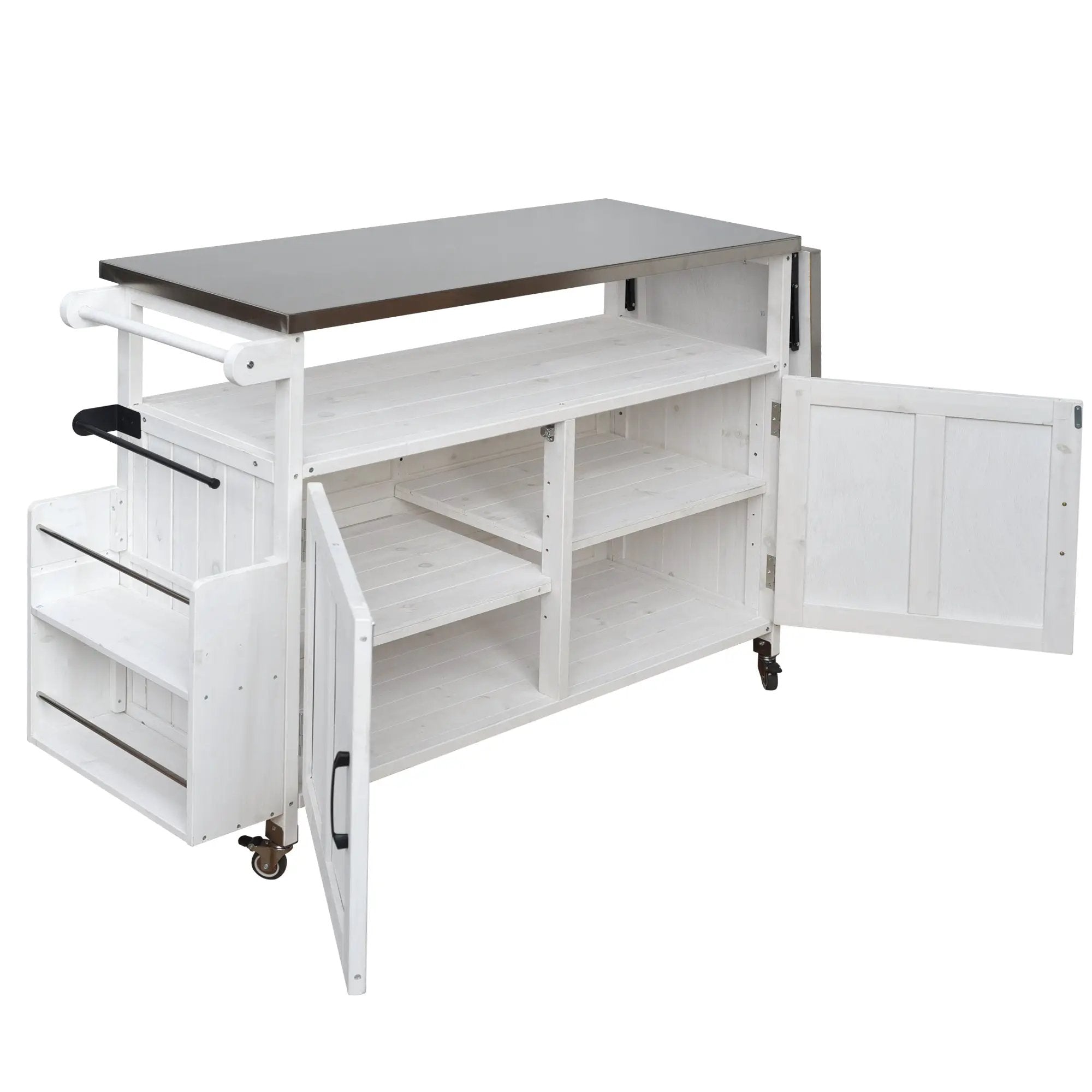 Foldable Outdoor Kitchen Island Patio Cart with Storage by HouseOfZazla