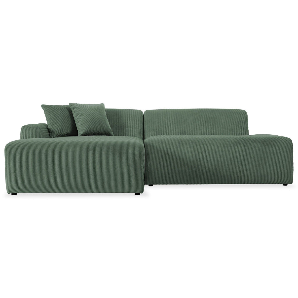 High-Quality Microfiber Sectional Sofa with Deep Seating - Beige or Dark Green, photo 4 of 24