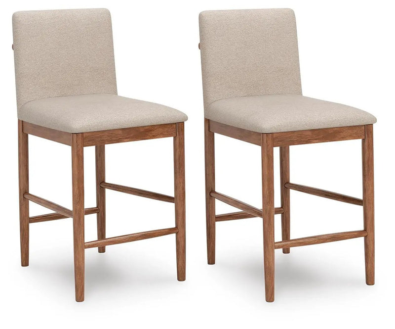 Isanti - Upholstered Barstool (Set of 2) - Light Brown by Unique Piece Furniture