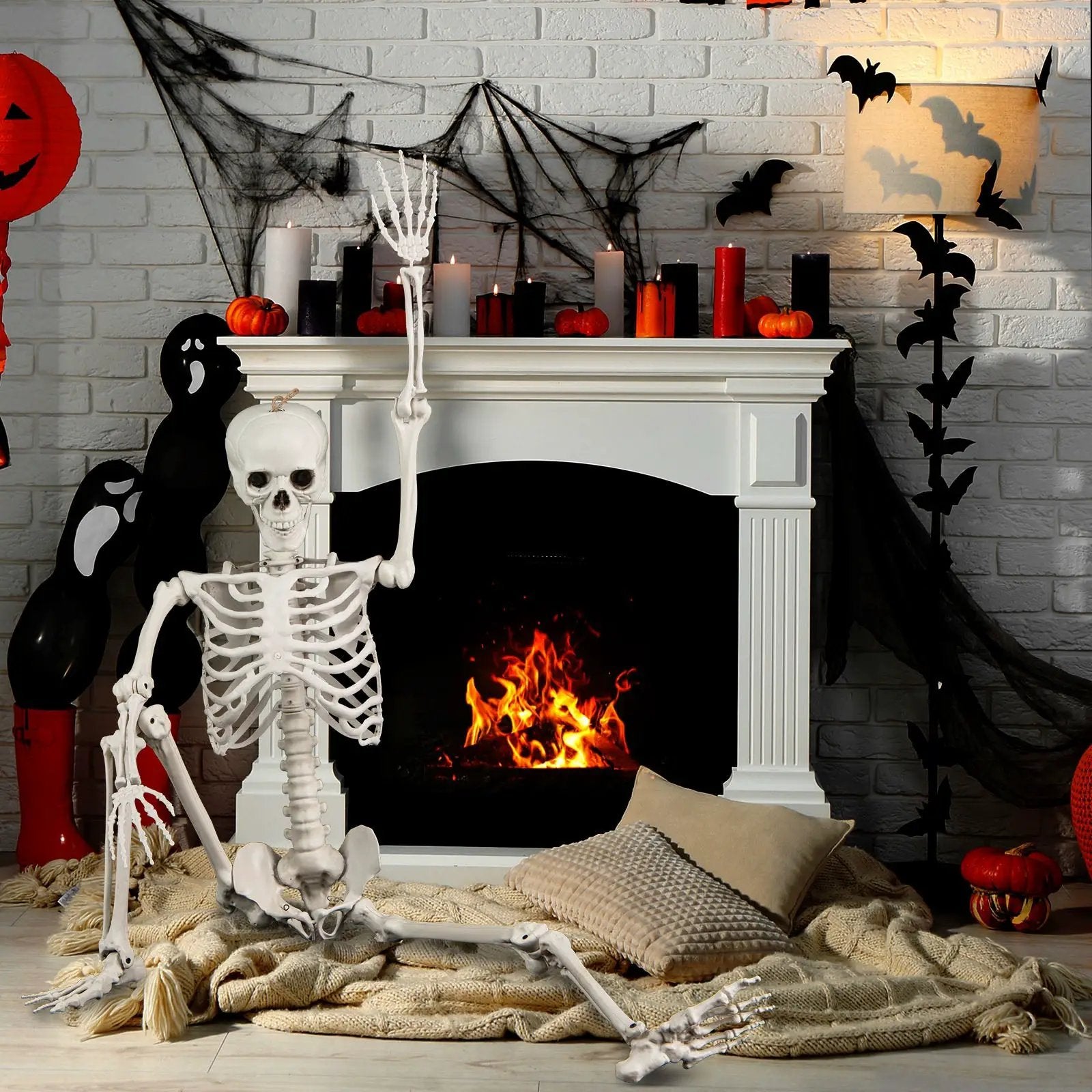 5.4 FT Halloween Skeleton Decoration Life Size Large Skeleton by DirectDeals