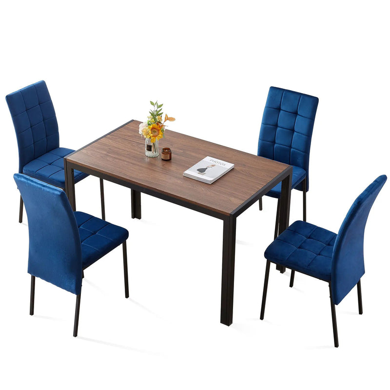 5 Piece Dining Set Including High Back Nordic Dining Chair & Creative Design Dining Table by HouseOfZazla