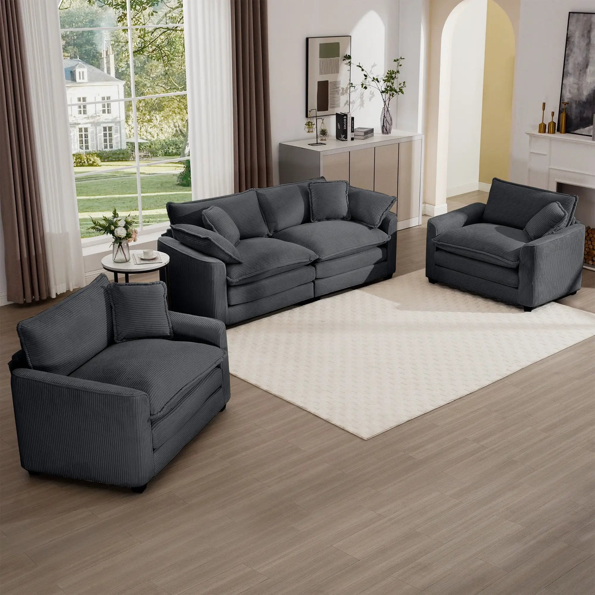 Elegant Oversized Sectional Sofa Set With Deep Seats And Flexible Layout by Unique Piece Furniture