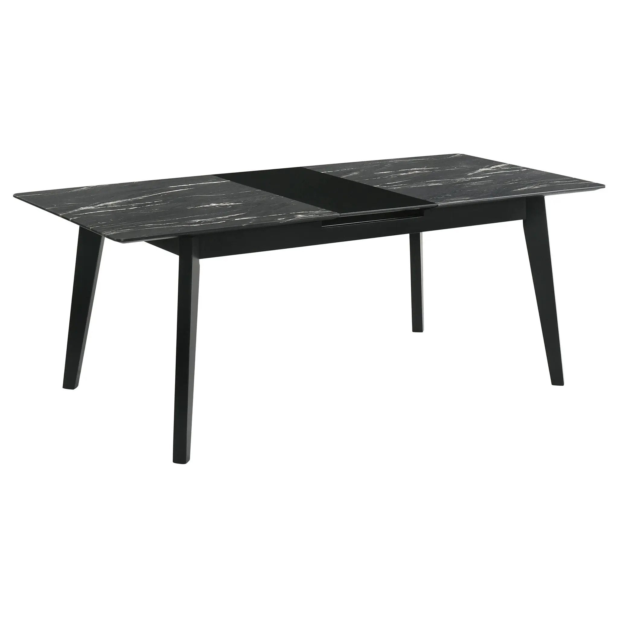 Crestmont 78-inch Extension Dining Table Black Faux Marble by Unique Piece Furniture