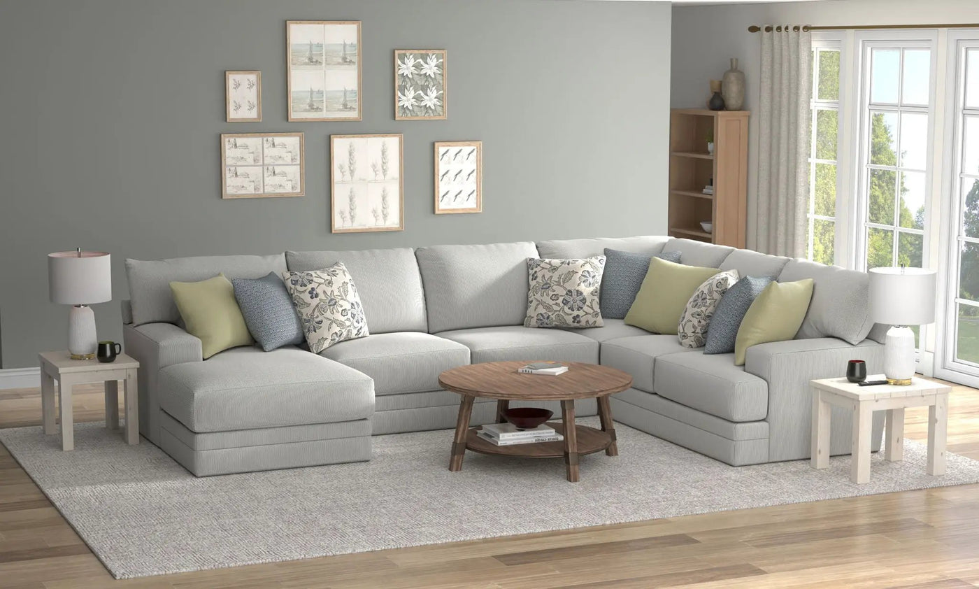 Stockbridge - Sectional With Comfort Coil Seating And 9 Accent Pillows Included by Unique Piece Furniture
