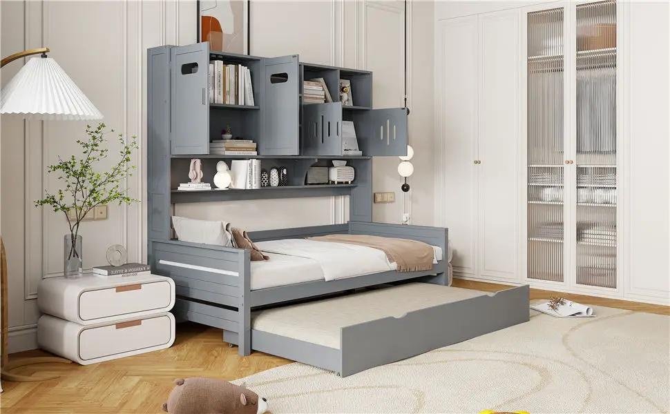 Daybed With All-In-One Cabinet And Shelf by HouseOfZazla
