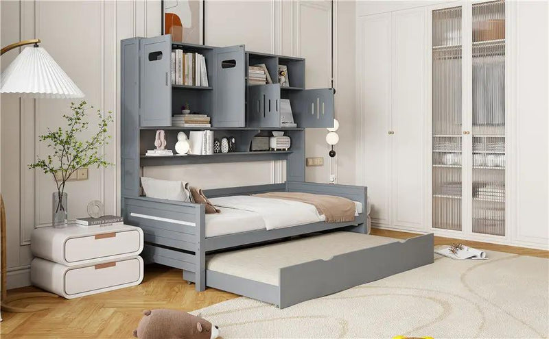 Daybed With All-In-One Cabinet And Shelf by HouseOfZazla