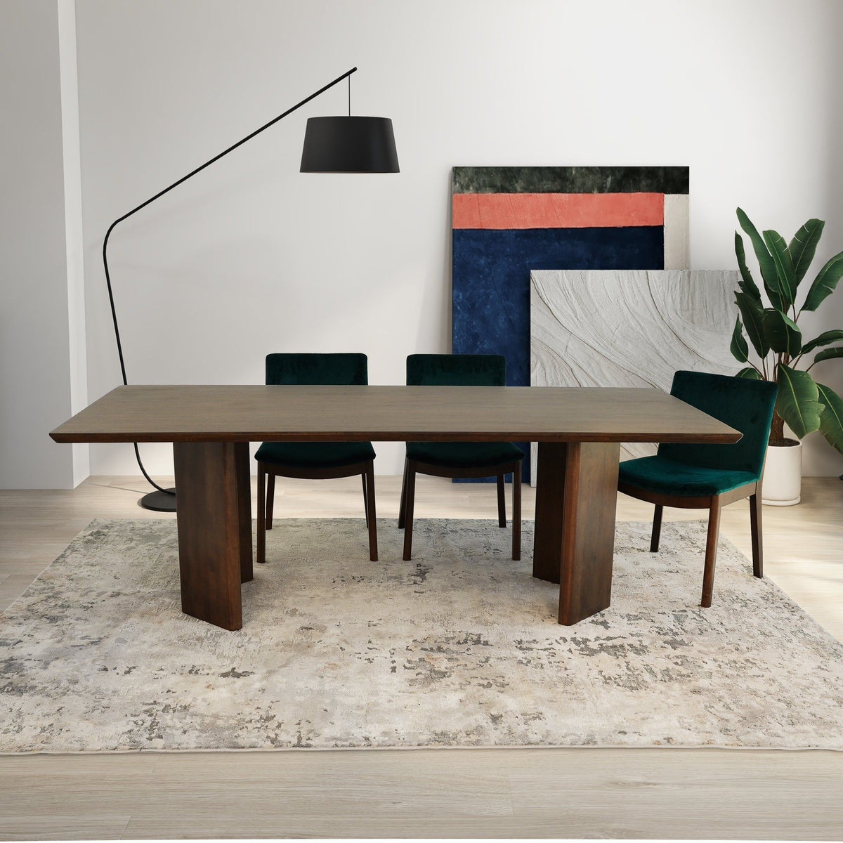 Walnut Dining Table with Japandi Design - Alden