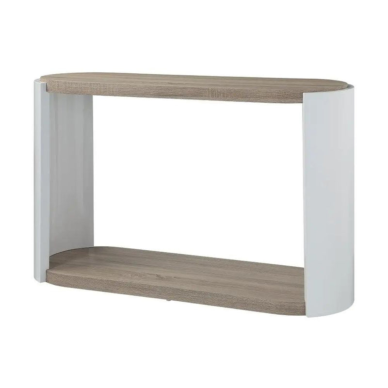 Zoma - Sofa Table - Oak & White High Gloss by Unique Piece Furniture