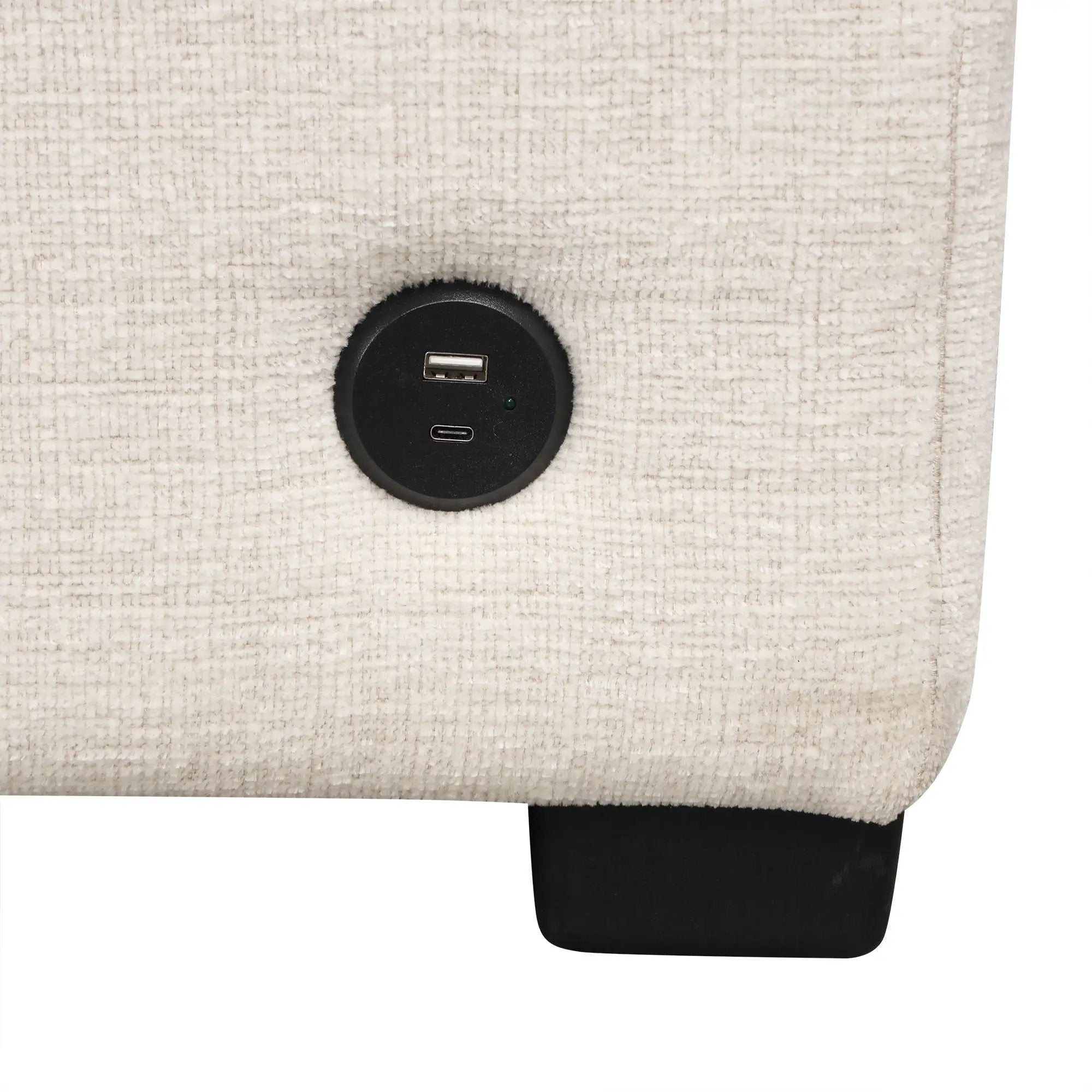 Single Pull Out Sofa Bed With USB Ports And Cup Holders
