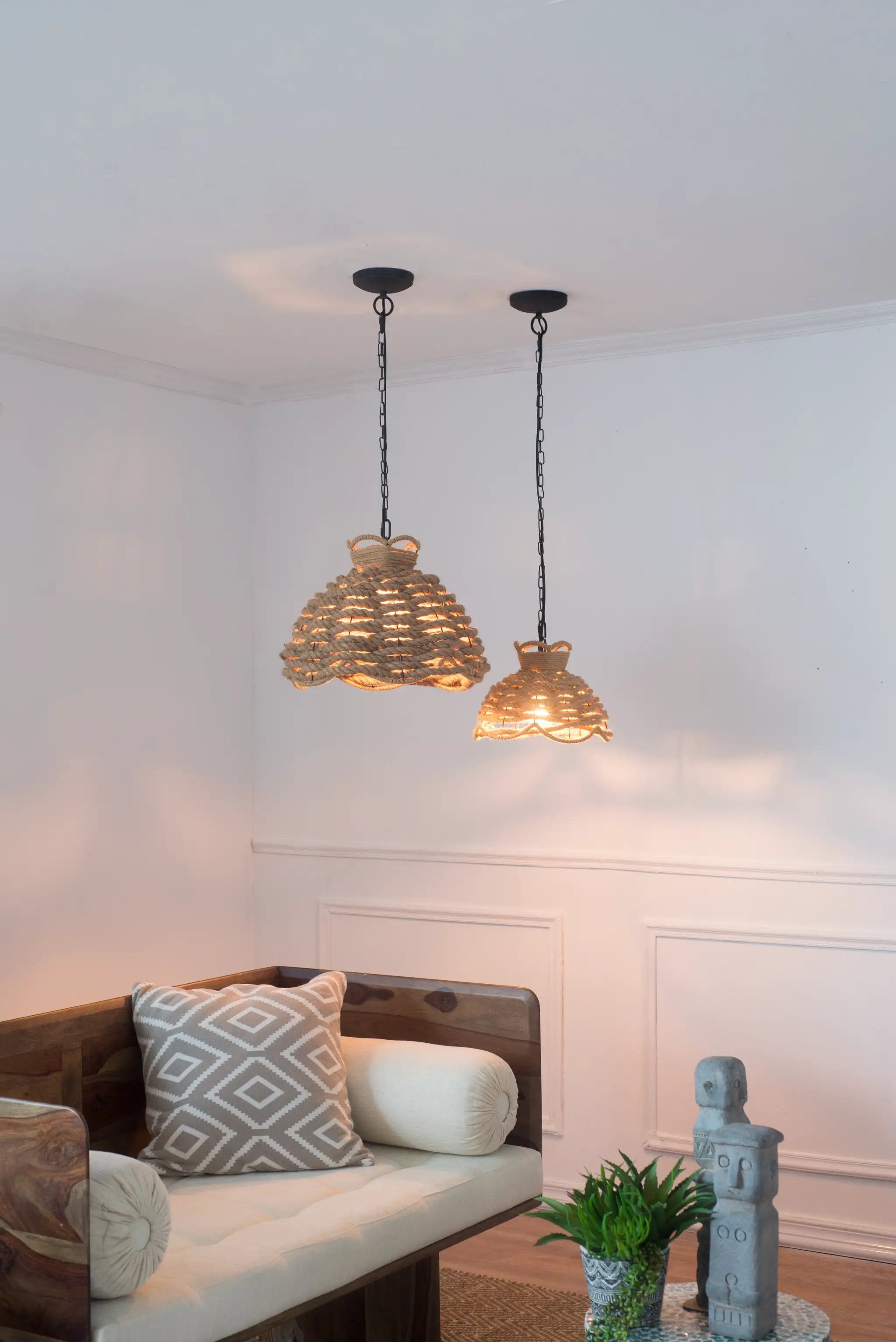 S/2 Rope Woven Chandelier by HouseOfZazla