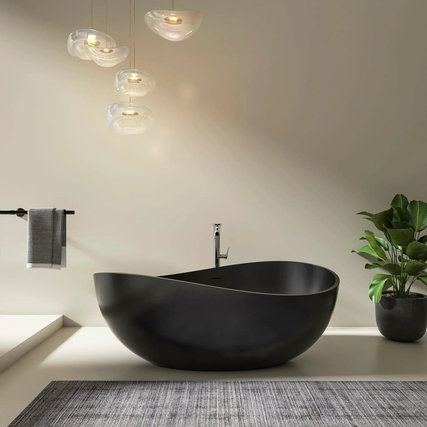 71 Inch Freestanding Solid Surface Soaking Bathtub by HouseOfZazla