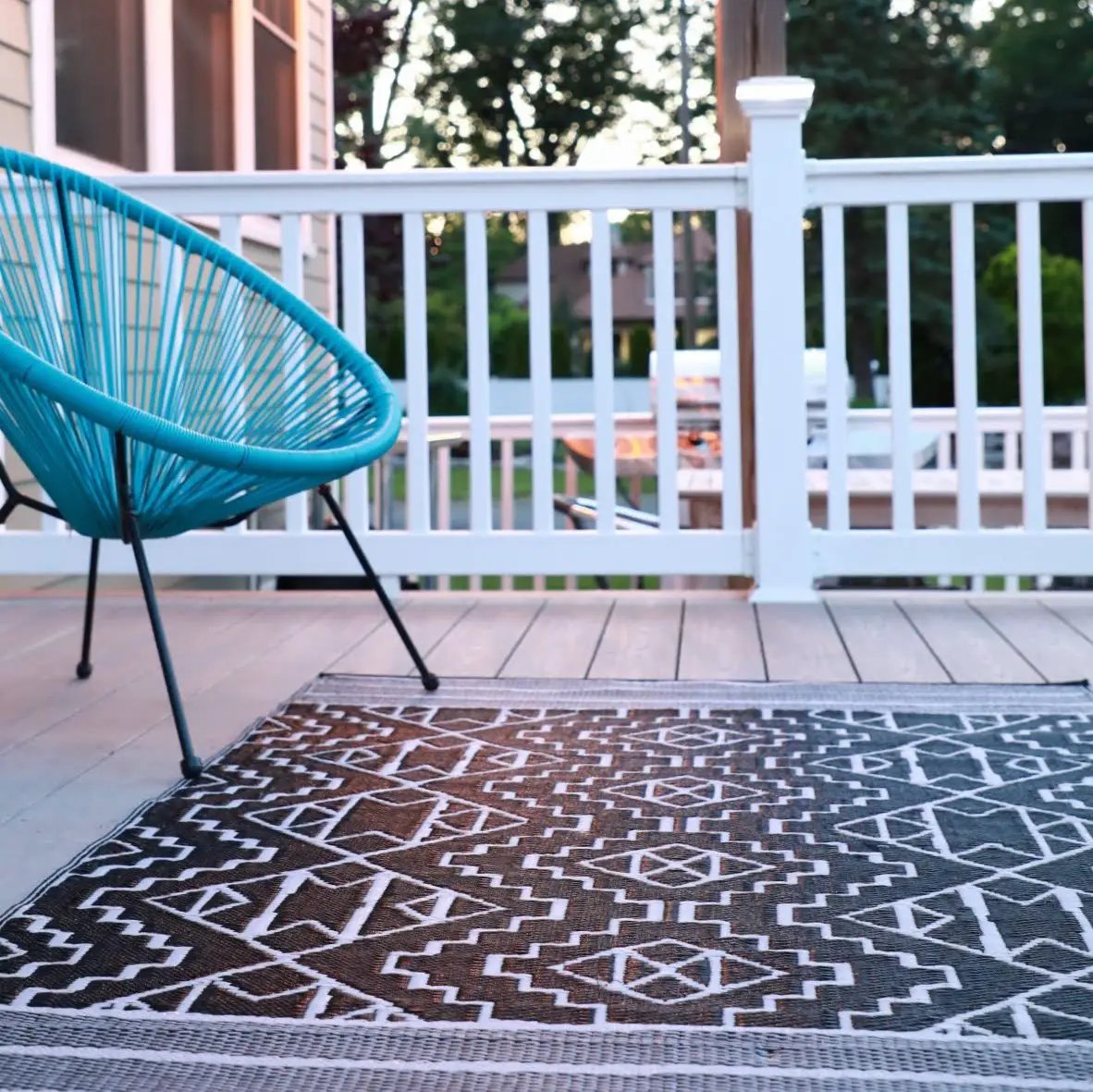 Kilimanjaro - Black Outdoor Rug for Patio FINAL SALE by Fab Habitat