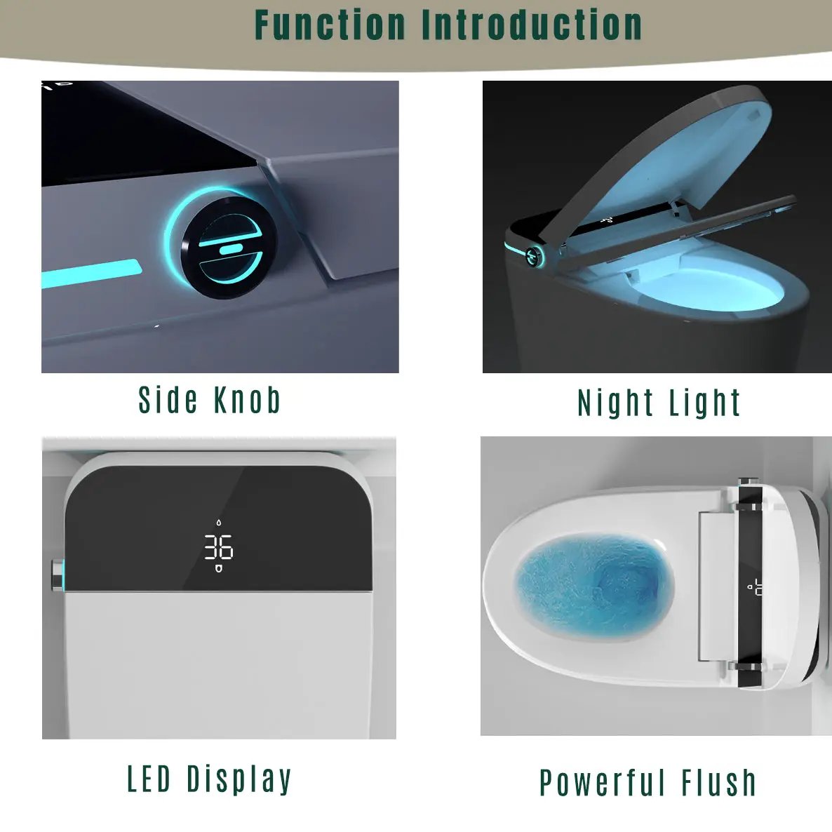 Modern Smart Toilet with Bidet Seat Built-in by HouseOfZazla