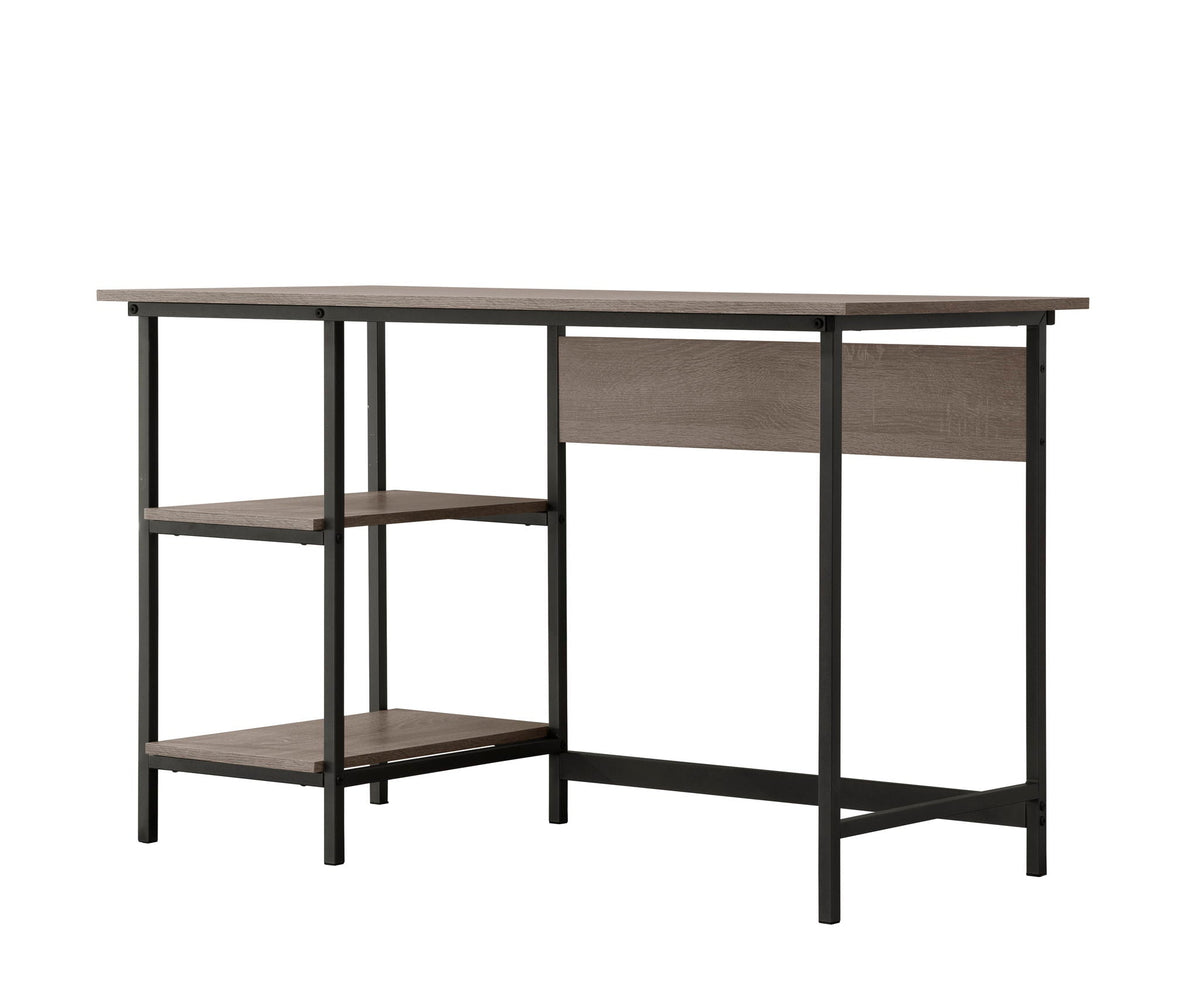 Weathered Gray Writing Desk with Storage Shelves, photo 2 of 5