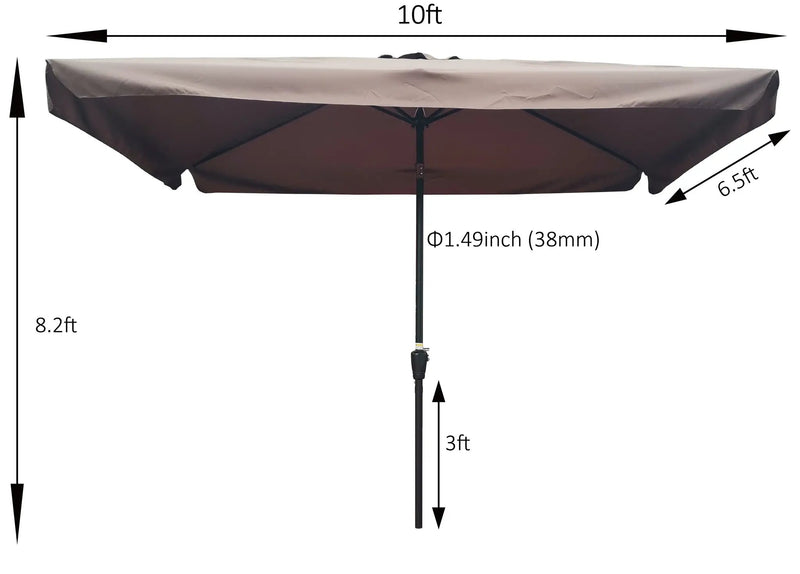 10 x 6.5ft Rectangular Patio Umbrella by HouseOfZazla