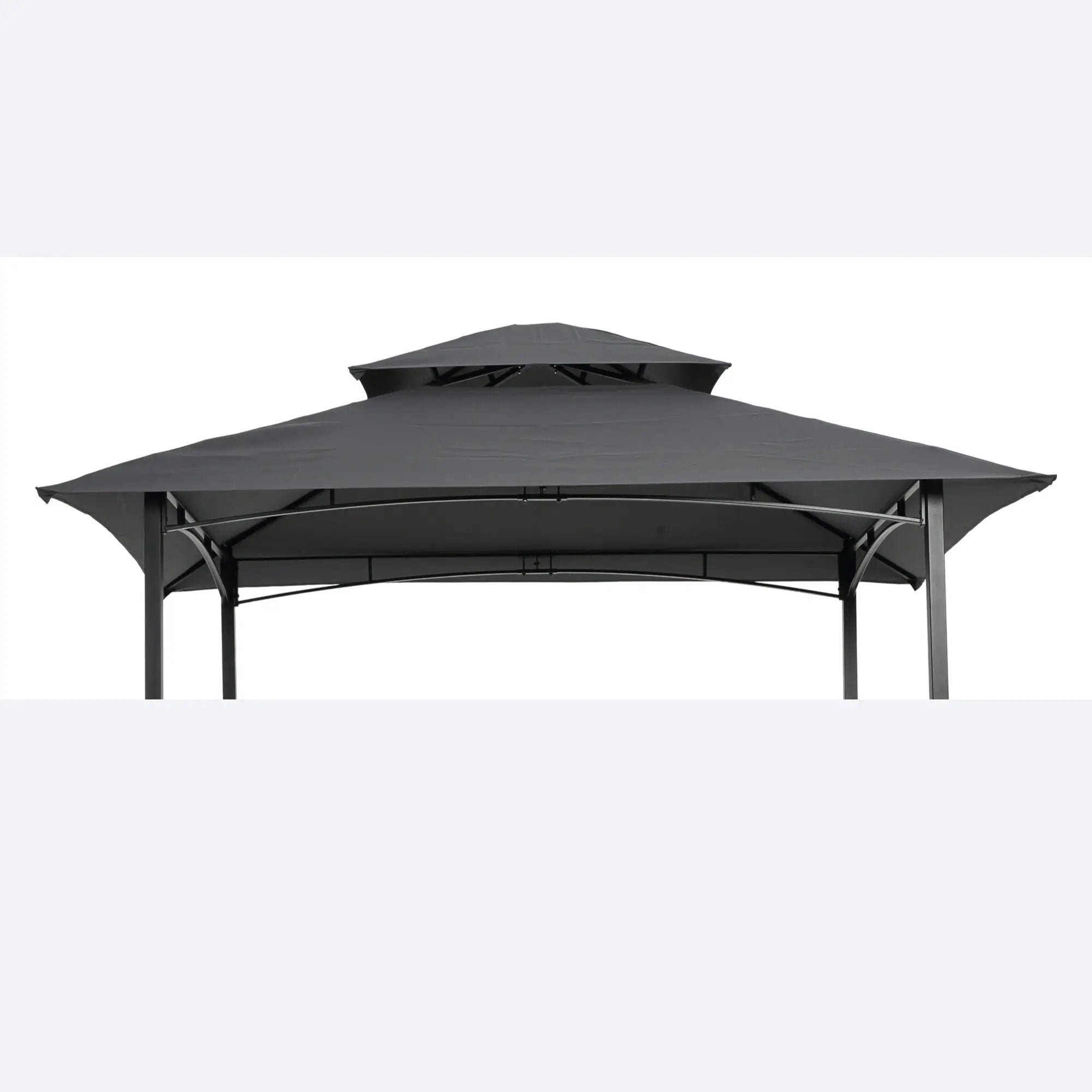 8x5Ft Grill Gazebo Replacement Canopy, Double Tiered BBQ Tent Roof Top Cover by HouseOfZazla