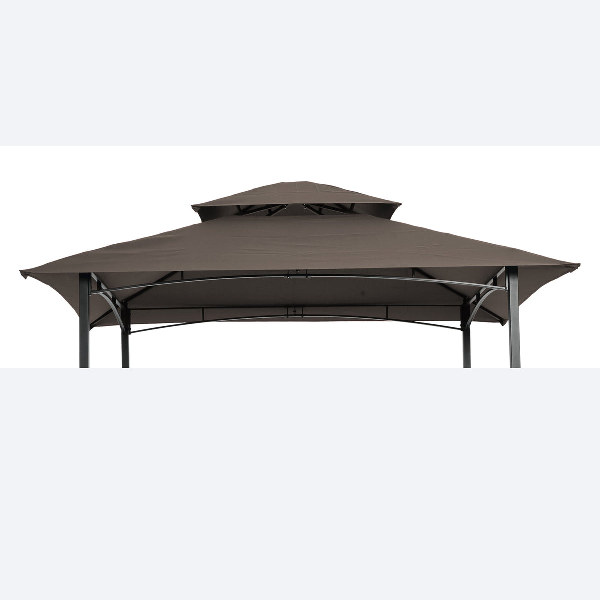 8x5Ft Grill Gazebo Replacement Canopy with Double-Tiered Roof - Brown, Burgundy, or Beige