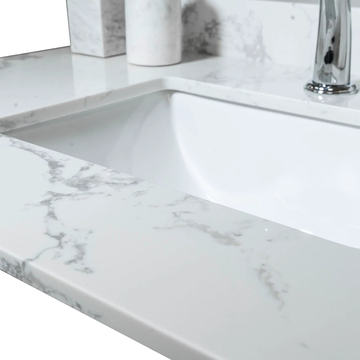 Montary 37-Inch Bathroom Vanity Top in Stone Carrara by HouseOfZazla