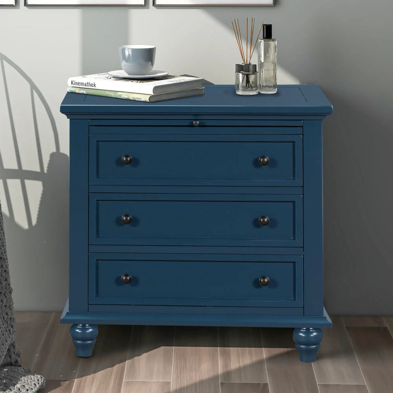 U_STYLE 27.6'' Nightstand with Pine Wood Veneer by HouseOfZazla