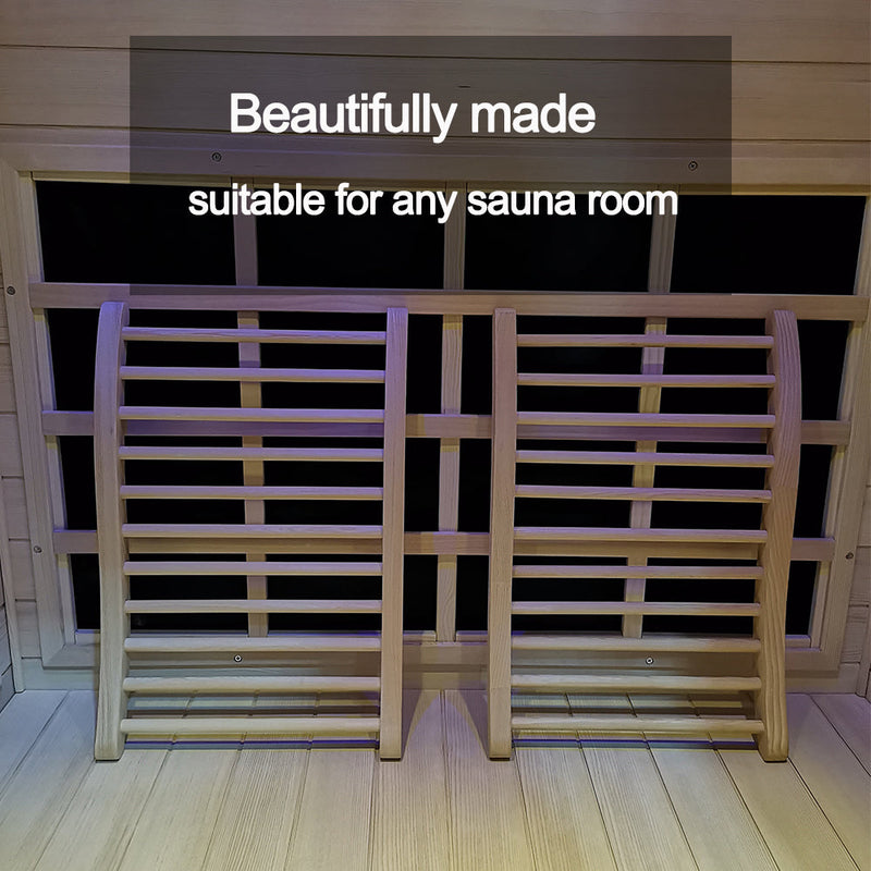 Hemlock Round Stick Sauna Backrest with Ergonomic Support - Natural Wood, photo 3 of 5