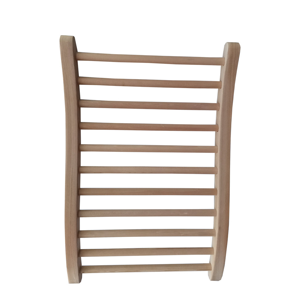 Hemlock Round Stick Sauna Backrest with Ergonomic Support - Natural Wood, photo 4 of 5