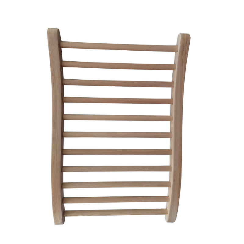 Hemlock Round Stick Sauna Backrest with Ergonomic Support - Natural Wood, photo 4 of 5