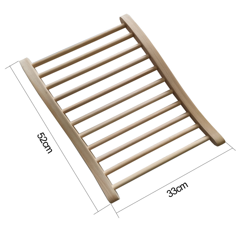 Hemlock Round Stick Sauna Backrest with Ergonomic Support - Natural Wood, photo 5 of 5