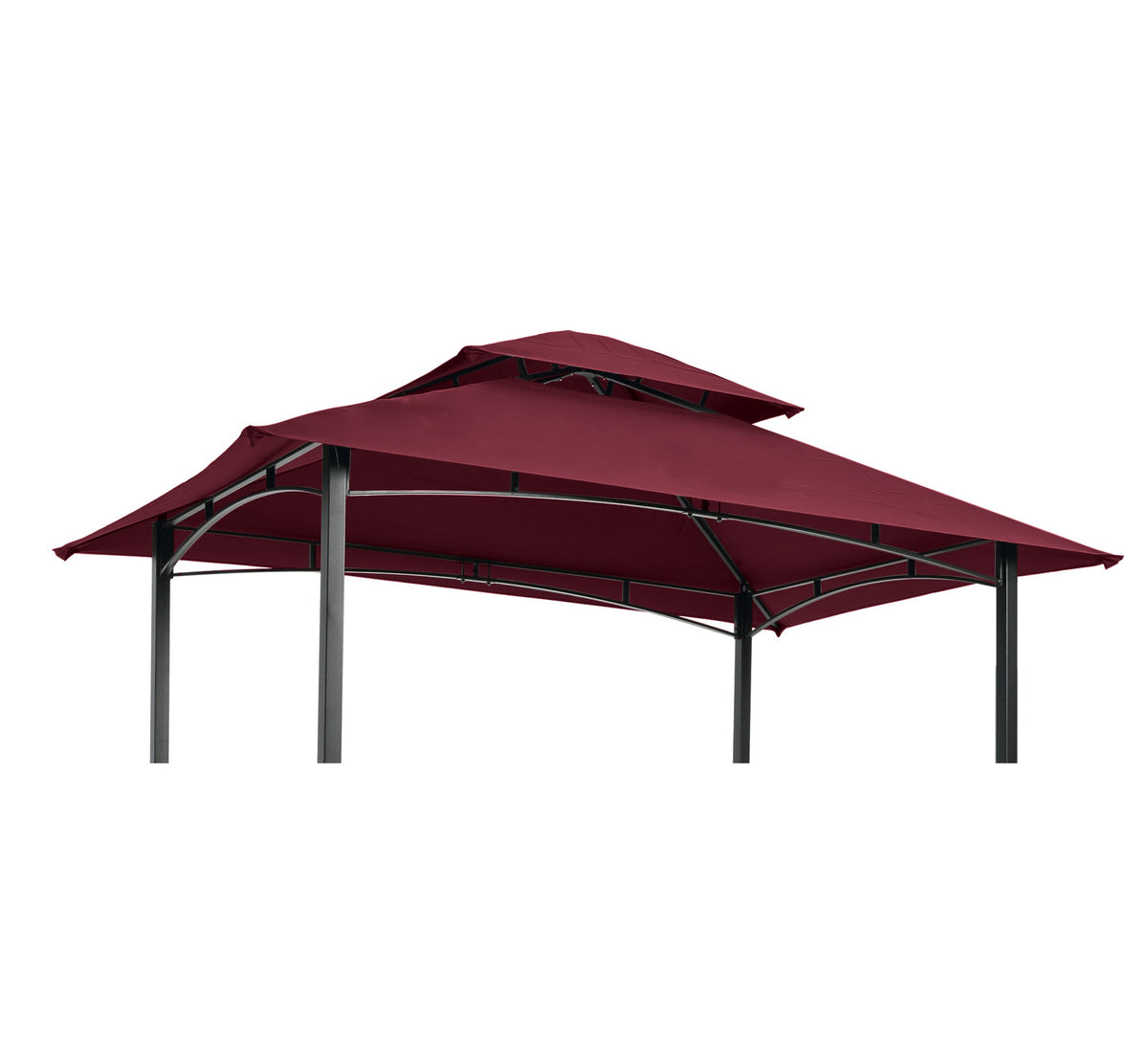 8x5Ft Grill Gazebo Replacement Canopy with Double-Tiered Roof - Brown, Burgundy, or Beige, photo 2 of 10