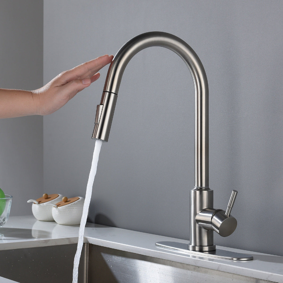 Touch Kitchen Faucet with Pull Down Sprayer - Stainless Steel, photo 2 of 10