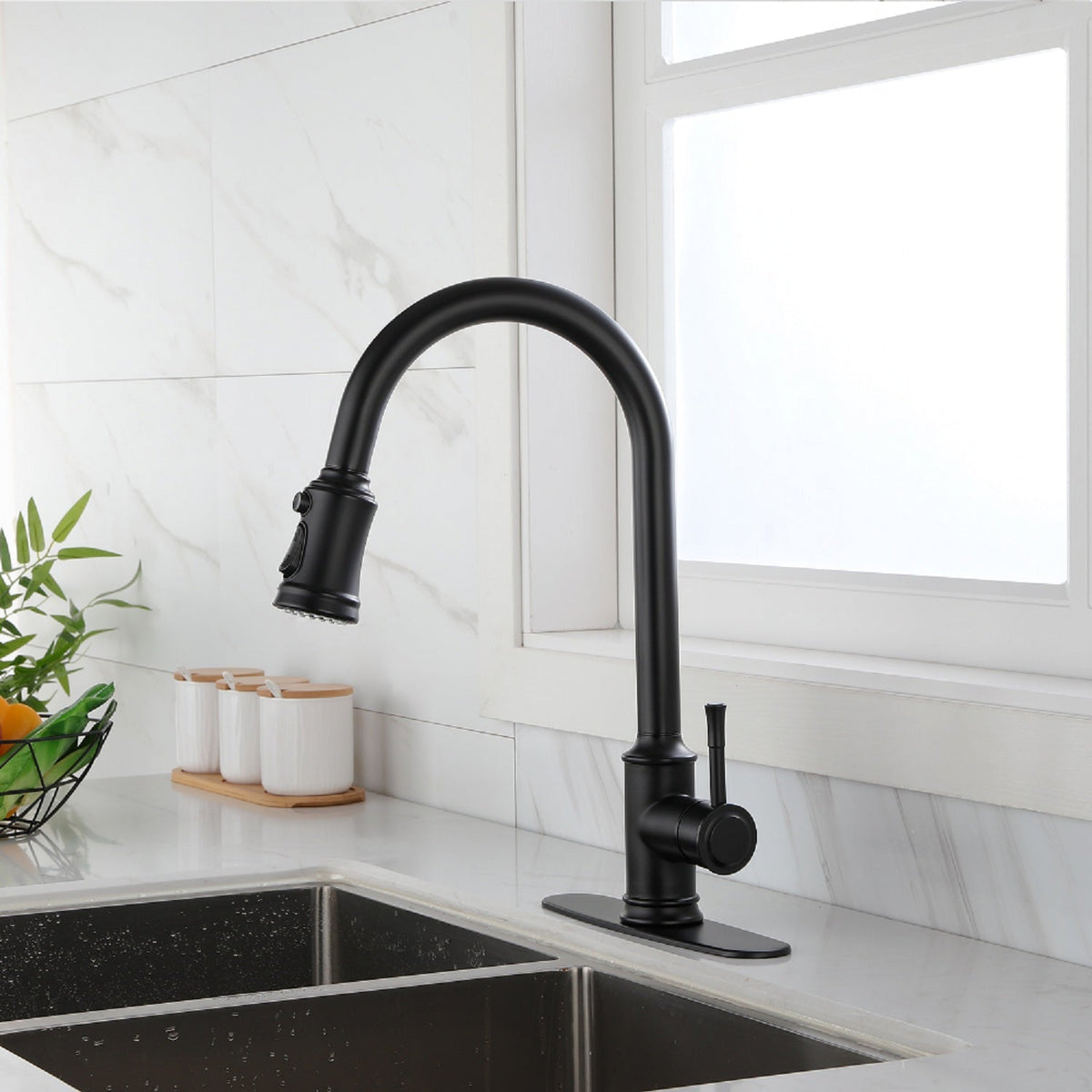 Touch Kitchen Faucet with Pull Down Sprayer - Matte Black, photo 2 of 8