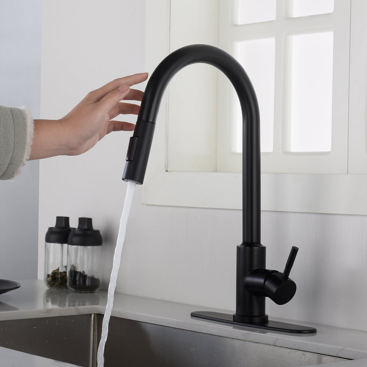 Touch Kitchen Faucet with Pull Down Sprayer - Stainless Steel