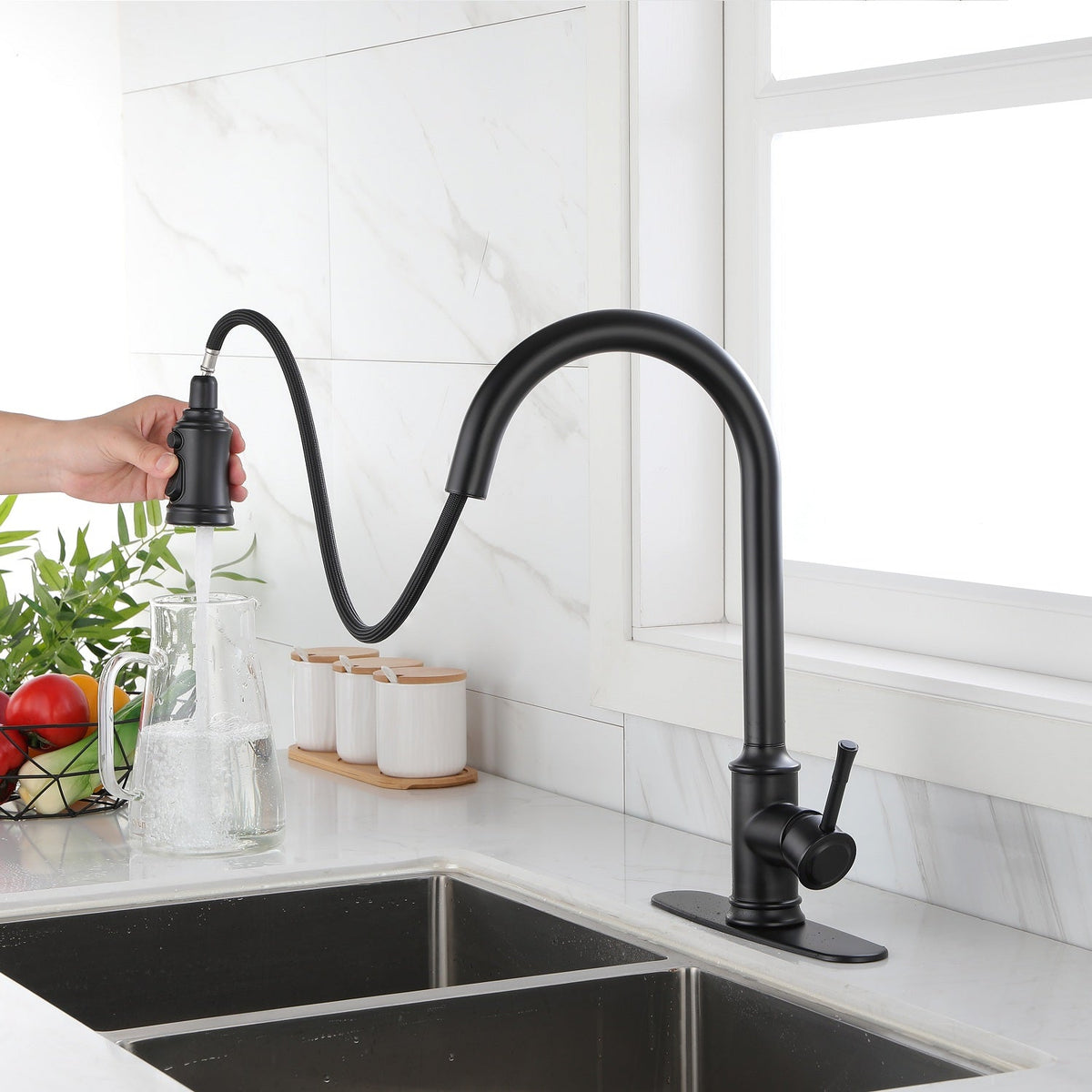 Touch Kitchen Faucet with Pull Down Sprayer - Matte Black, photo 5 of 8