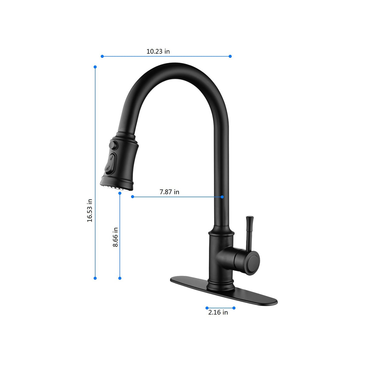 Touch Kitchen Faucet with Pull Down Sprayer - Matte Black, photo 6 of 8