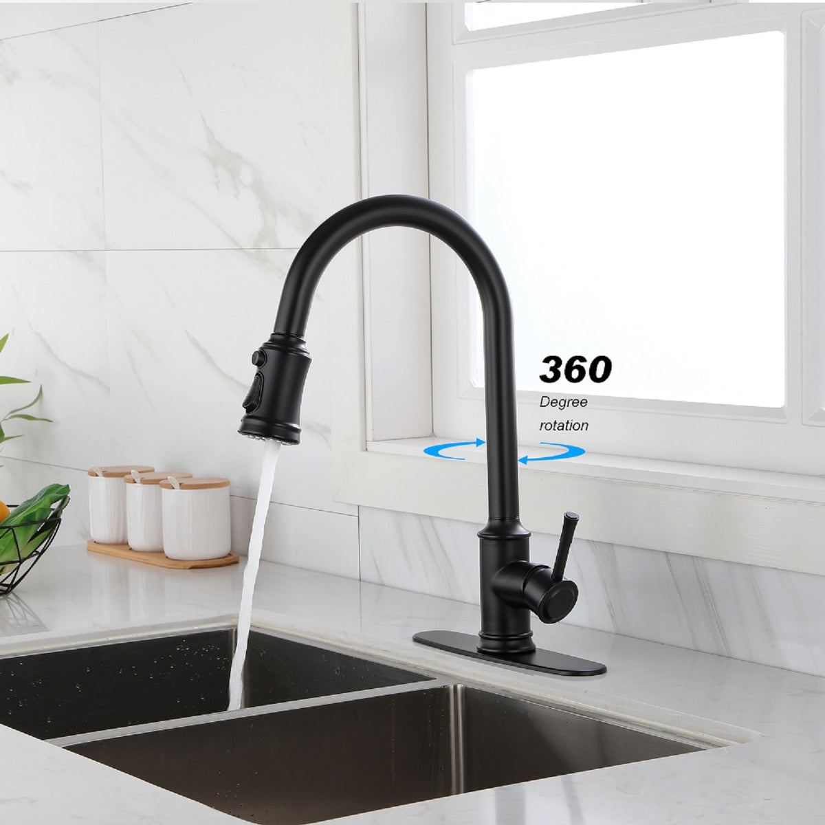 Touch Kitchen Faucet with Pull Down Sprayer - Matte Black, photo 7 of 8
