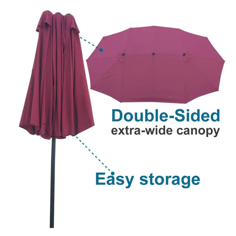 15Ft x 9Ft Double-Sided Patio Umbrella by HouseOfZazla