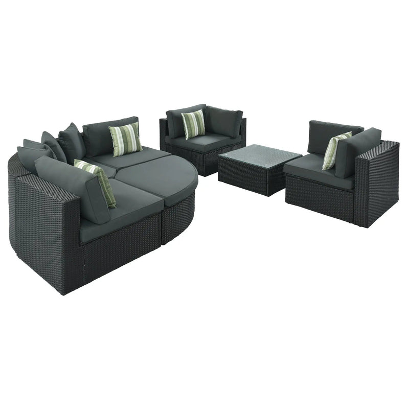 GO 7-Piece Outdoor Wicker Sofa Set by HouseOfZazla