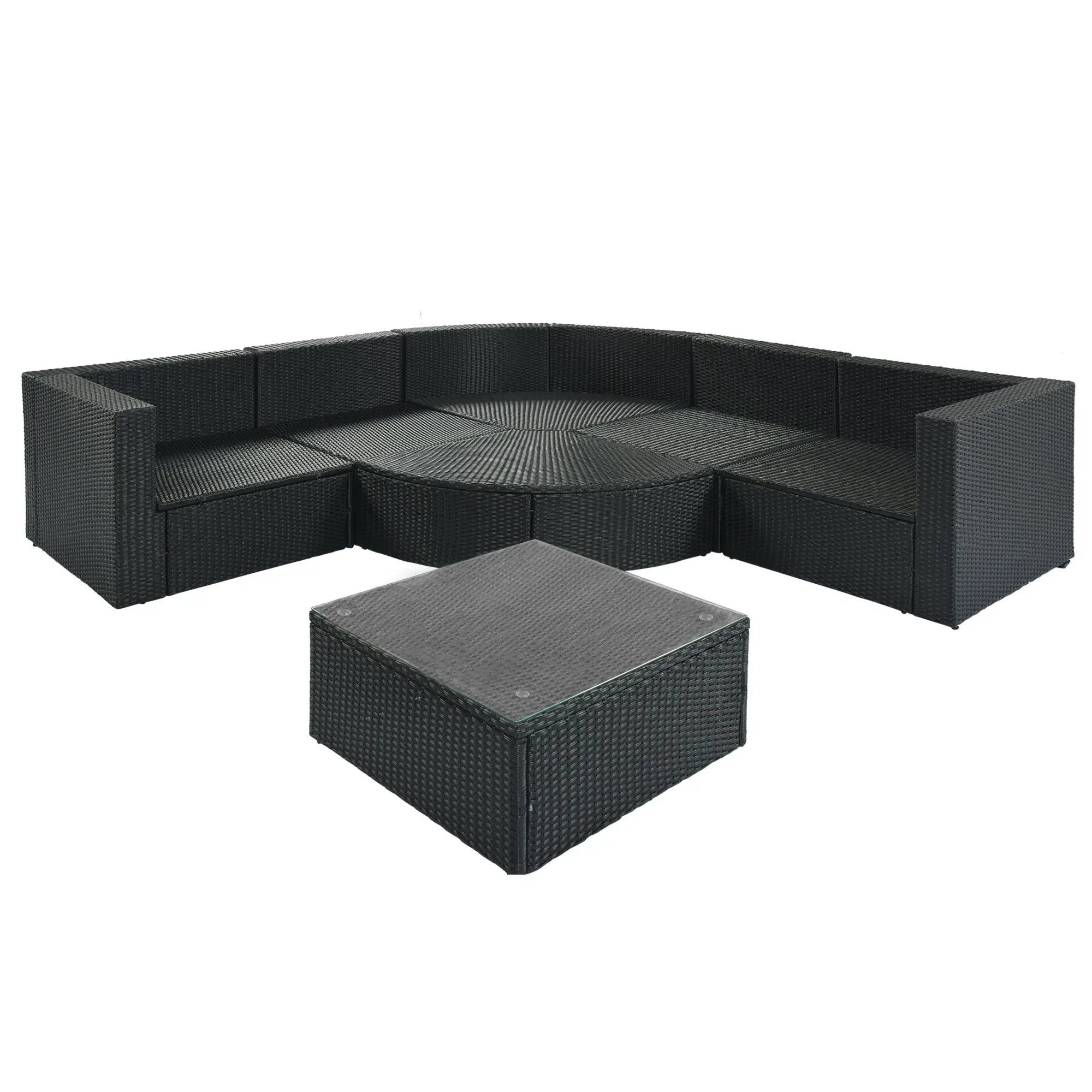GO 7-Piece Outdoor Wicker Sofa Set by HouseOfZazla