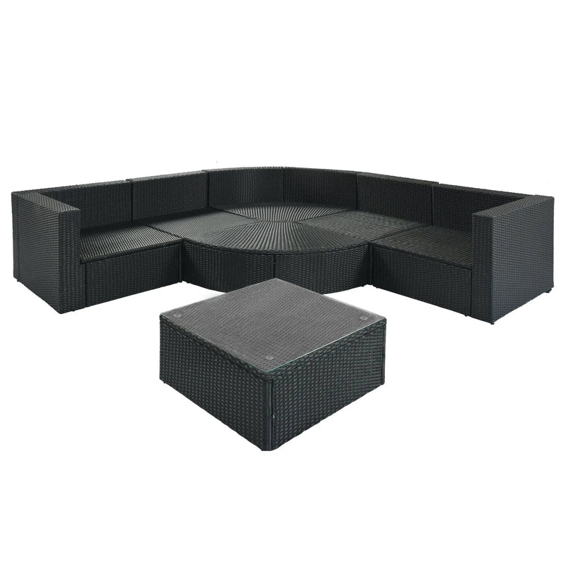GO 7-Piece Outdoor Wicker Sofa Set by HouseOfZazla