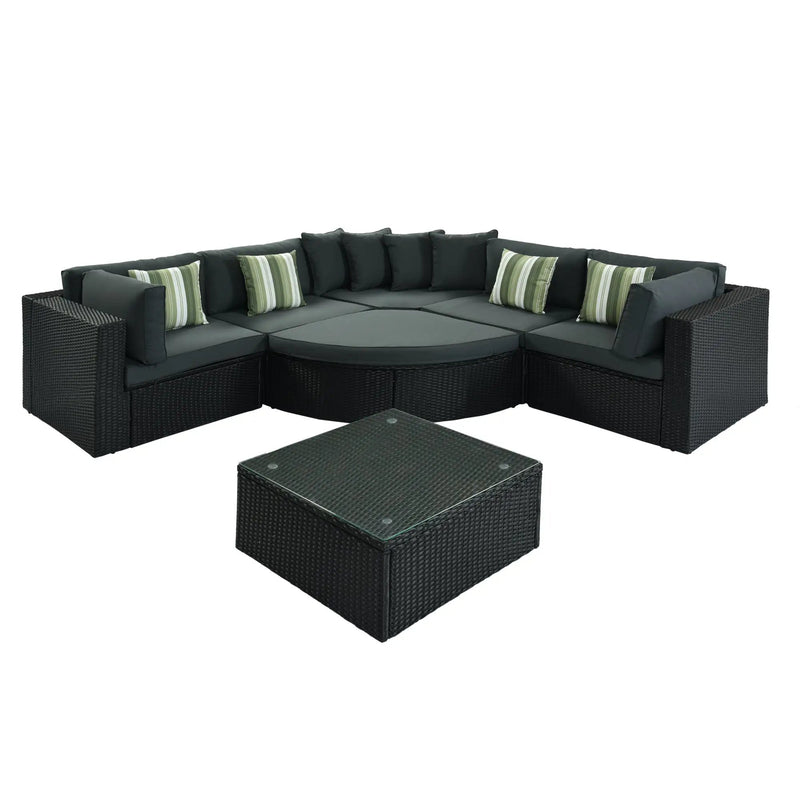 GO 7-Piece Outdoor Wicker Sofa Set by HouseOfZazla