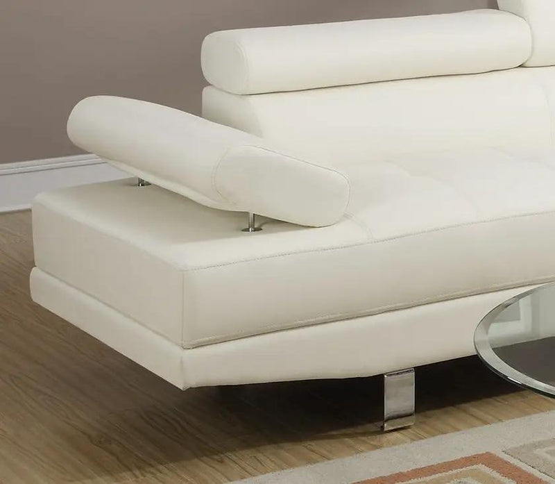 White Color Sectional Living Room Furniture Faux Leather by HouseOfZazla